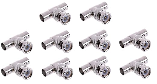 BNC Female to BNC Male T Adapter-10 Pack